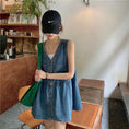 Load image into Gallery viewer, [XIAOXIN Series]★Dress★Sleeveless Women's Fashion V-neck Short Length Denim
