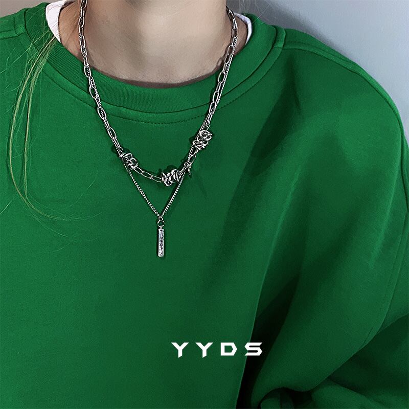 [yyds genderless series] ★Necklace★ Accessory, unisex, double design, ins style, easy to match