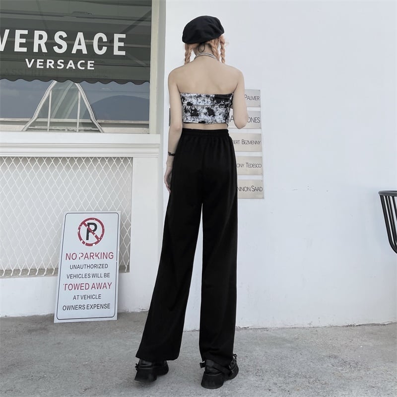 [Miyakoya Series]★Casual Pants★ Trousers Bottoms Cool Summer Fashion Black Black Sexy