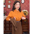 Load image into Gallery viewer, [Misslin Fashion Series]★Setup Single Order★ Shirt or Skirt Orange Dark Coffee Color Commuting OL
