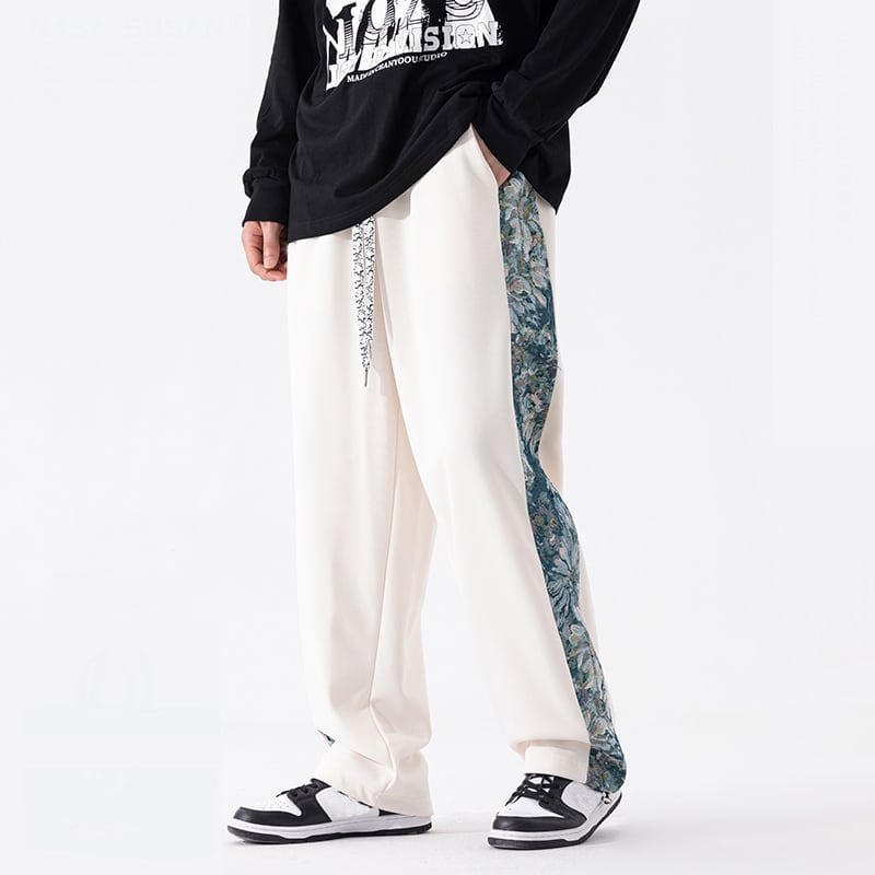 [Mcrjodn Series] ★Casual Pants★ 2color Pants Bottoms Unisex Men's Oil Painting Style Switching