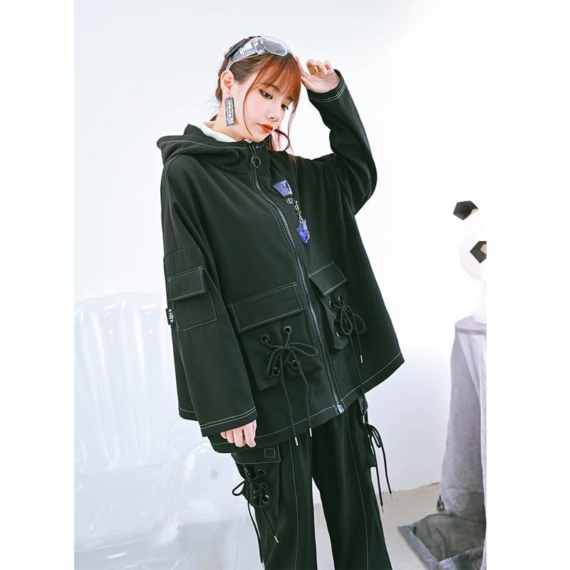 [Ancient monster---Swallow tail butterfly series]★China style outerwear★ coat hooded butterfly original black black spring and autumn clothes