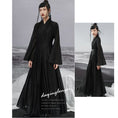 Load image into Gallery viewer, [Da Qinglong Shu Series] ★Chinese style dress★ V-neck long sleeve retro long length original temperament enhancement Chinese clothing
