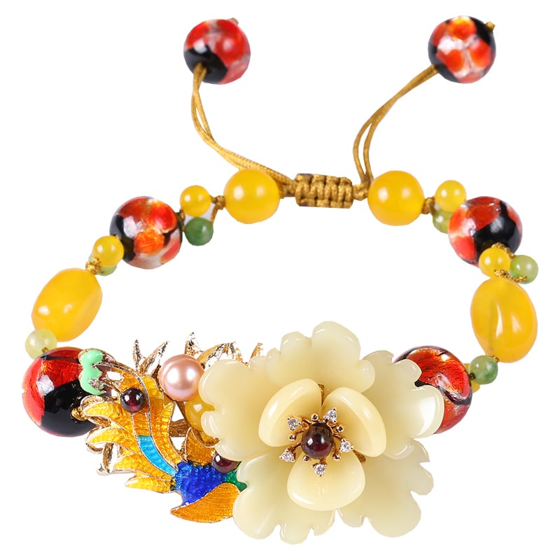 [Seven Colored Unnan Series]★Bangle★ Bracelet Women's Accessories Ethnic Style Yellow Yellow