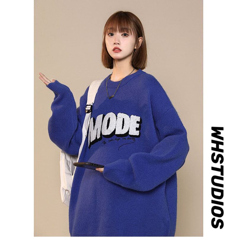 [Ushiomiomi Series] ★Sweater★ 3color Knit Tops Unisex Men's Simple White Black Blue