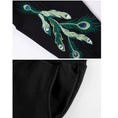 Load image into Gallery viewer, [Machiha clan series]★China style pants★Bottoms embroidery peacock peacock black black large size cool
