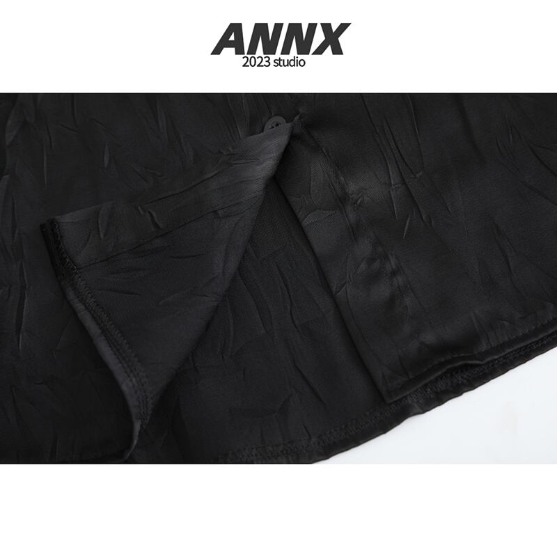 [ANNXstudio Series] ★China Style Shirt★ Tops Chinese Clothes Simple China Button Black