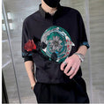 Load image into Gallery viewer, [HAOYUAN Series] ★China style shirt★ Ink pattern carp flower tops unisex men's white black
