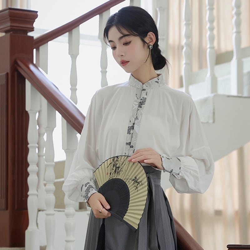 [WUJIA Series]★China style shirt★ Tops, long sleeve shirt, Chinese elements, summer clothes, improves temperament, SML, switching