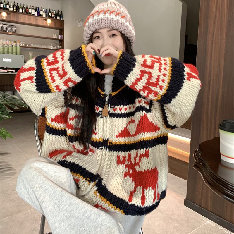 [XIAOXIN Series]★Sweater★ Tops Cardigan Outerwear Christmas Cute New Year Date