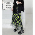 Load image into Gallery viewer, [YIDAO Series]★Skirt★ Bottoms Fringe Green Green Slimming Fashion Easy to match
