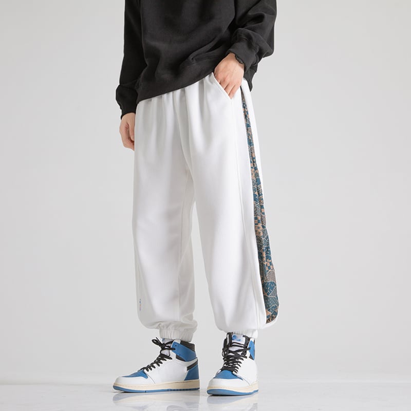 [Mowensai Series] ★Casual Pants★ 3 Colors Unisex Men's Switching Black Brown White