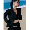 Load image into Gallery viewer, [Daiseiryusu Series]★China style blazer★Outer slim switching retro black black irregular
