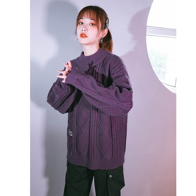 [Ancient monster---Swallow tail butterfly series] ★China style sweater★ Tops Embroidery Butterfly Purple Purple SML Casual