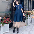 Gallery viewerに画像を読み込む, 【WANAIシリーズ】★ワンピース★ 夏服 可愛い 大きいサイズ 着痩せ レディース 通勤 OL デート ネイビー
