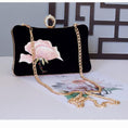 Load image into Gallery viewer, [North Country Series]★Party bag★ 4 types available Velvet Flower Handheld Embroidery Banquet Invitation Black
