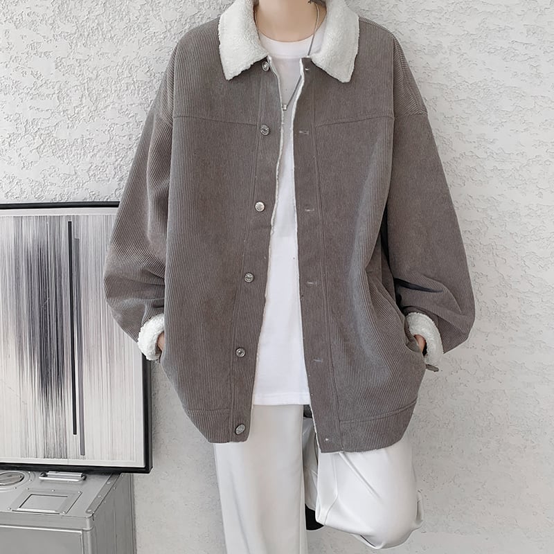 [Emeisa Series] ★Fleece-lined outerwear★ 4color outerwear winter coat unisex men's large size corduroy