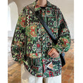 Load image into Gallery viewer, [No Series] ★Jacket★ Outer Switching Oil Painting Style Unisex Men's Large Size Ethnic Style Green
