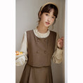 Load image into Gallery viewer, [Shokensho Series] ★One Piece★ Fake Layered Women's Cute Retro Autumn Clothes Coffee Color
