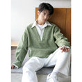 Load image into Gallery viewer, [CHICERRO series]★Sweater★ 2color tops fake layered unisex men's blue green
