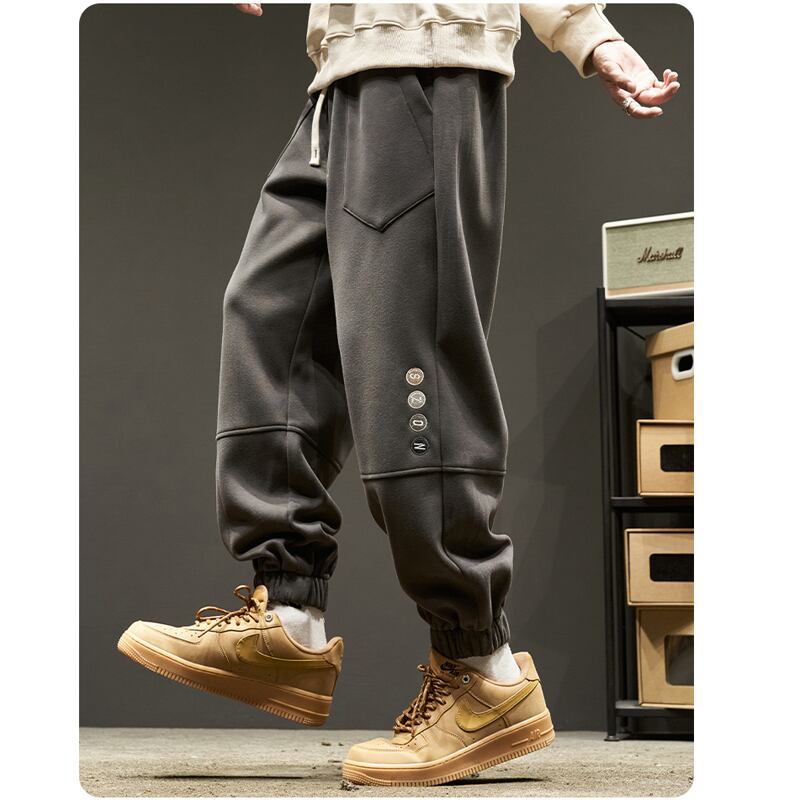 [Szon Series] ★Casual Pants★ 2color Regular type Fleece lining type Bottoms Unisex Men's Dark Gray Light Brown