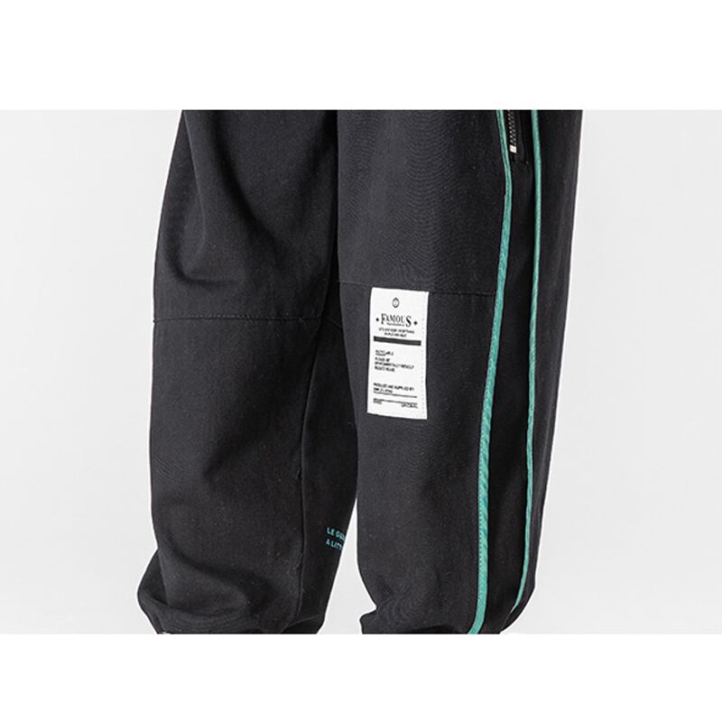 [BIGEMAN Series] ★Casual Pants★ 2color Quarter-length Bottoms Pants Unisex Men's Large Size Vertical Stripes Black Beige