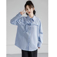 Load image into Gallery viewer, [ZISU0 Series]★Shirt★ Tops Designed Fashion Retro Blue Blue Commuting Office Lady Easy to match
