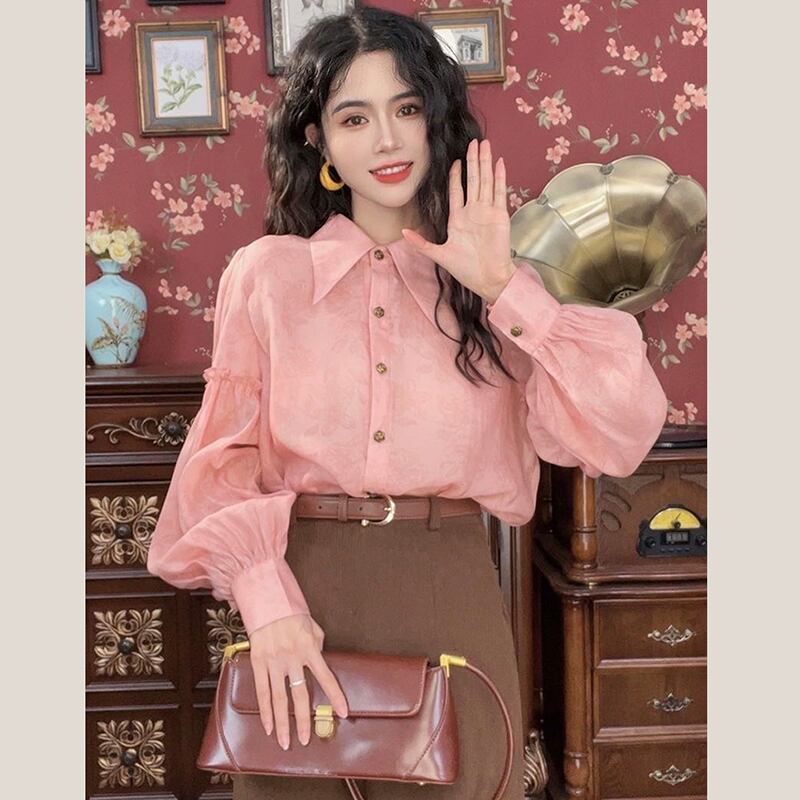 [Misslin Fashion Series]★Setup Single Order★ Shirt or Skirt Pink Coffee Color Retro Date