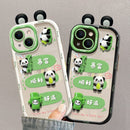 [DKF Series]★Mobile Case★ 2color Panda Green Black iPhone iPhone14 iPhone13 iPhone12/11/7/8XS