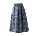 Load image into Gallery viewer, [MOERBEN Series]★Skirt★ Bottoms Floral pattern skirt Oil painting style Blue Blue High waist Cute
