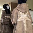 Load image into Gallery viewer, [Fujiiman Series]★Parker★ 3color Tops Unisex Men's Coffee Color Black Beige Star Pattern
