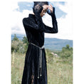 Load image into Gallery viewer, [Big Blue Dragon Series] ★China style dress★ Velvet changeover slimming black black slit
