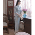 Load image into Gallery viewer, [Dust Smoke Cloud Dream --- Unlan Jade Nishiki Series]★China-style dress★Cheongsam dress, Chinese clothes, short sleeves, long length, butterfly ornament included
