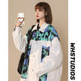 Load image into Gallery viewer, [LUONONG series] ★Jacket★ 2color outerwear unisex men's graffiti black white switching
