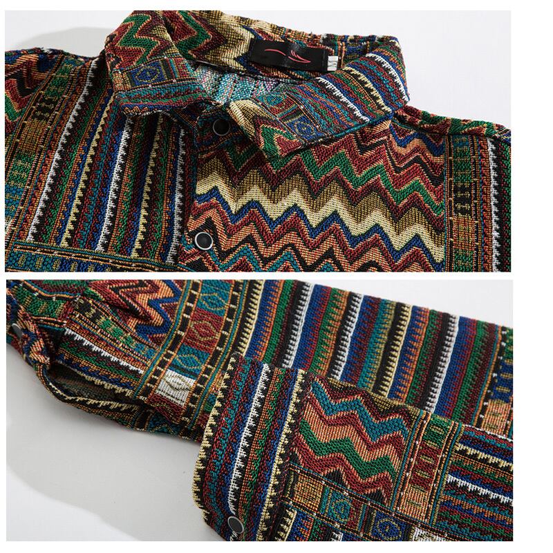 [BOYUE Leeds] ★Ethnic style shirt★ Long sleeve shirt tops Unisex ML XL 2XL 3XL Unique and easy to match