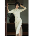 Load image into Gallery viewer, [Milading Series] ★Cheongsam dress★ Chinese style dress lace 3/4 sleeve slit elegant cute white white
