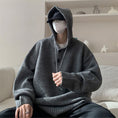 Load image into Gallery viewer, [KADISHOU Series] ★Sweater★ 3color Knit Parka Tops Unisex Men's Black Gray Coffee Color
