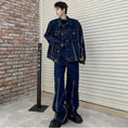 Load image into Gallery viewer, [Illustrated series]★Setup★ Jacket + pants 2-piece set Unisex Men's Denim Cool Blue Blue
