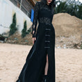 Load image into Gallery viewer, [Big Blue Dragon Series] ★China style skirt★ Bottoms Chinese button slit slimming black black
