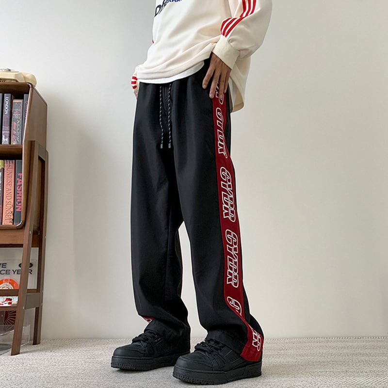 [CHAOMEICHEN Series] ★Casual pants★ Fleece lining 3color bottoms pants unisex men's alphabet green black gray