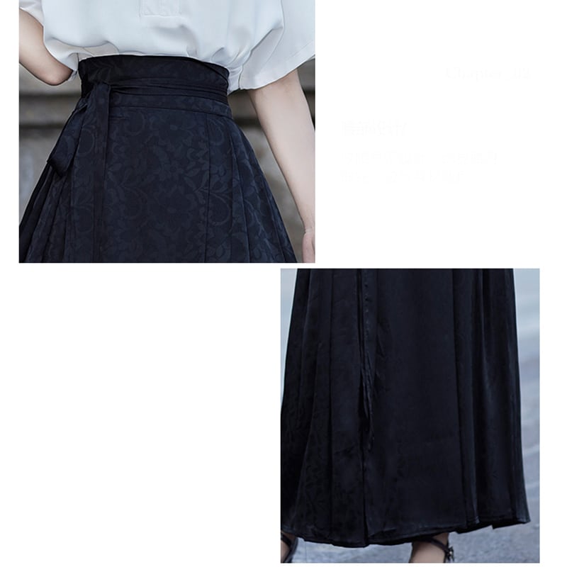 [BAIRIMENG Series]★China style skirt★Bottoms Window skirt Chinese elements Chinese clothing Black Black Long length