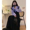 Load image into Gallery viewer, [JIGUJIGU Series] ★One Piece★ Switching Ladies Temperament Enhancement Fake Layered Fashion Black Purple
