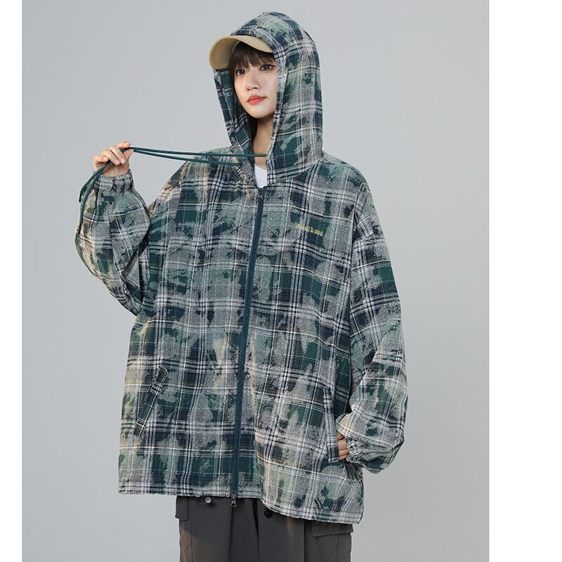 [Fujiiman Series] ★Jacket★ 3color Tops Outerwear Unisex Men's Large Size Plaid Pattern Loose