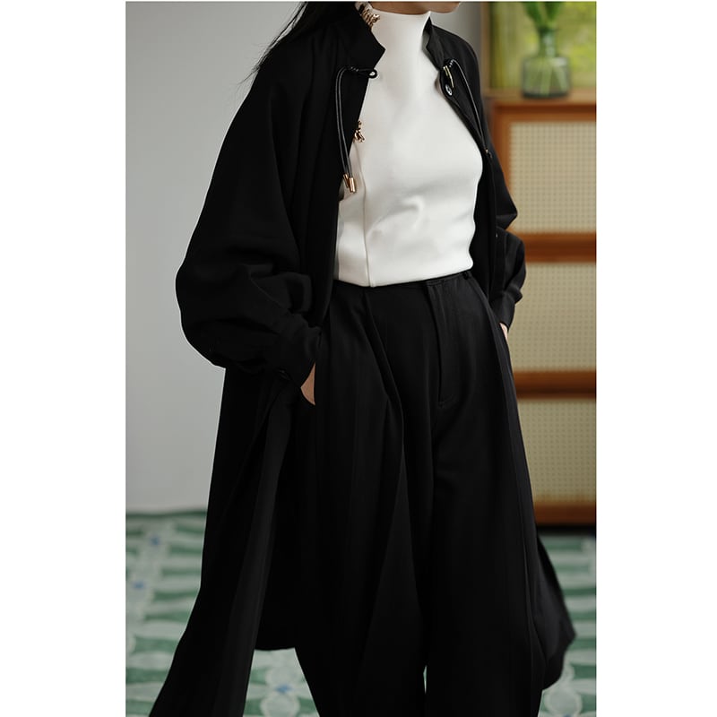 [Aoyama Man Series]★Chinese style tops★ Improves temperament Original long sleeve Chinese clothes Thick Retro Autumn clothes Winter clothes Black White