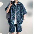 Load image into Gallery viewer, [KCSJ Series]★Setup★ Shirt + Shorts Unisex Men's Large Size Blue Blue Aloha Shirt Hawaii Beach
