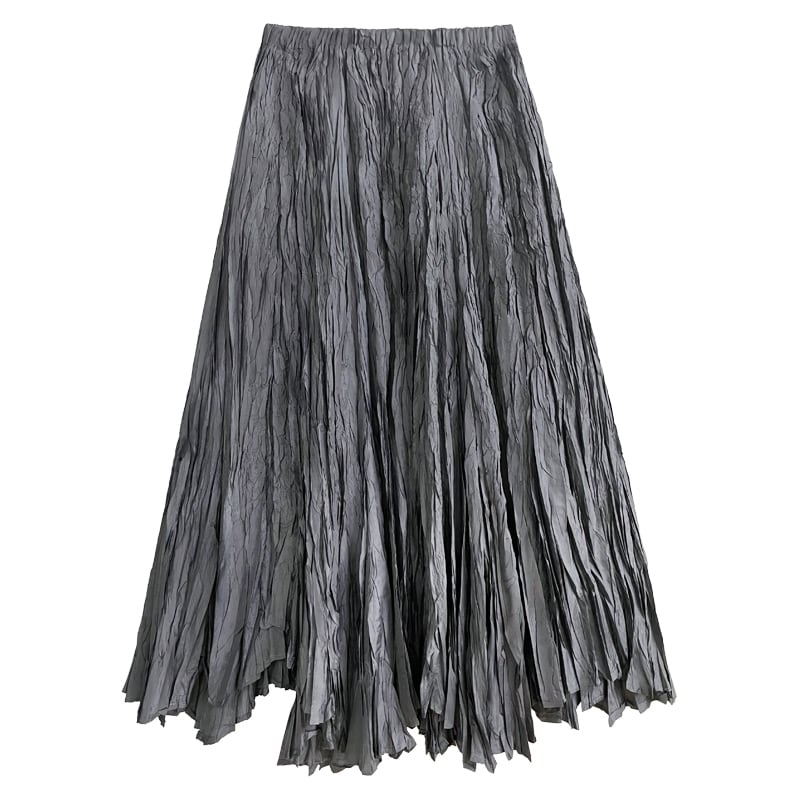 [YIDAO Series]★Skirt★ 3color Bottoms Green Gray Black Long Skirt Improves Temperament